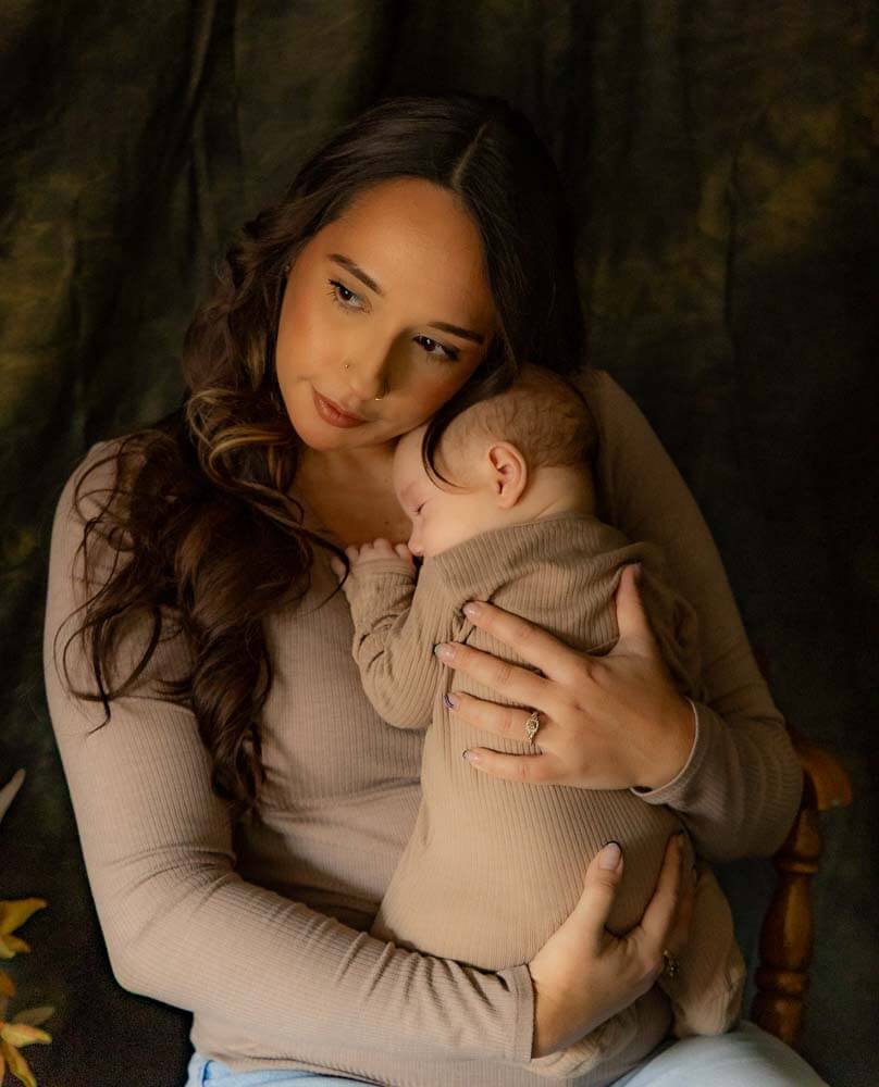 Mother and newborn baby boy